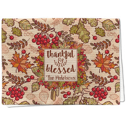 Thankful & Blessed Kitchen Towel - Waffle Weave (Personalized)