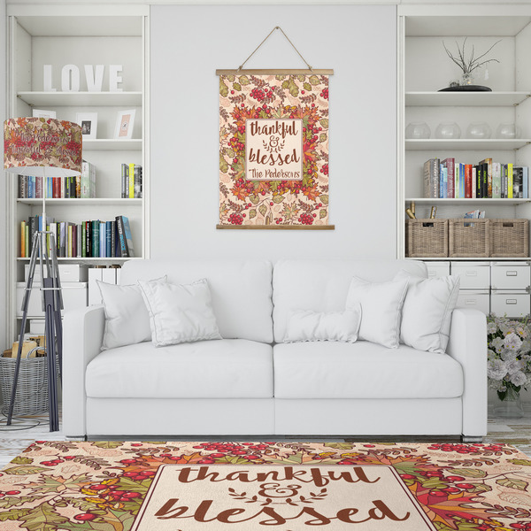 Thankful & Blessed Wall Hanging Tapestry - Portrait - IN CONTEXT