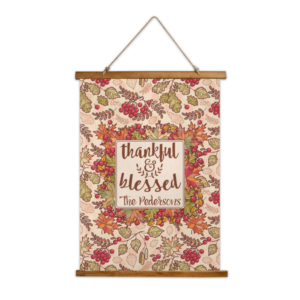 Custom Thankful & Blessed Wall Hanging Tapestry - Tall (Personalized)