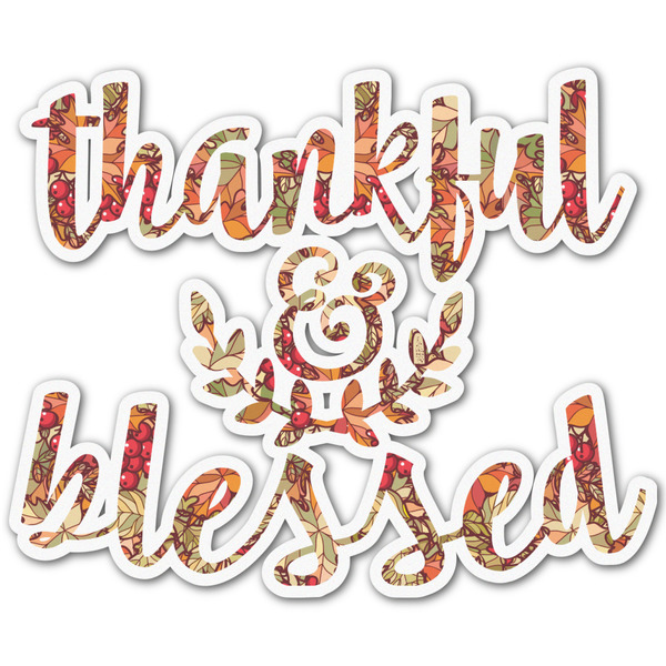 Custom Thankful & Blessed Monogram Decal - Large