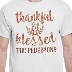 Thankful & Blessed T-Shirt - White - XL (Personalized)