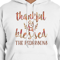 Thankful & Blessed Hoodie - White - Small (Personalized)