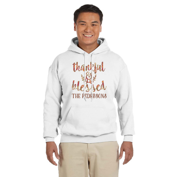 Custom Thankful & Blessed Hoodie - White (Personalized)