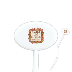 Thankful & Blessed Oval Plastic Stir Sticks (Personalized)