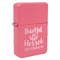 Thankful & Blessed Windproof Lighter - Pink - Single Sided (Personalized)