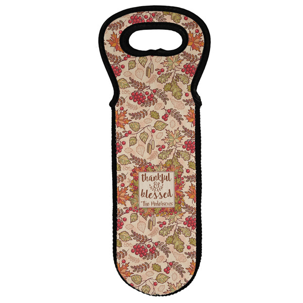 Custom Thankful & Blessed Wine Tote Bag (Personalized)