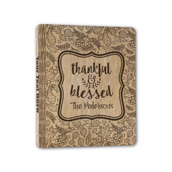 Thankful & Blessed Wood 3-Ring Binder - 1" Half-Letter Size (Personalized)
