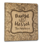 Thankful & Blessed Wood 3-Ring Binder - 1" Letter Size (Personalized)