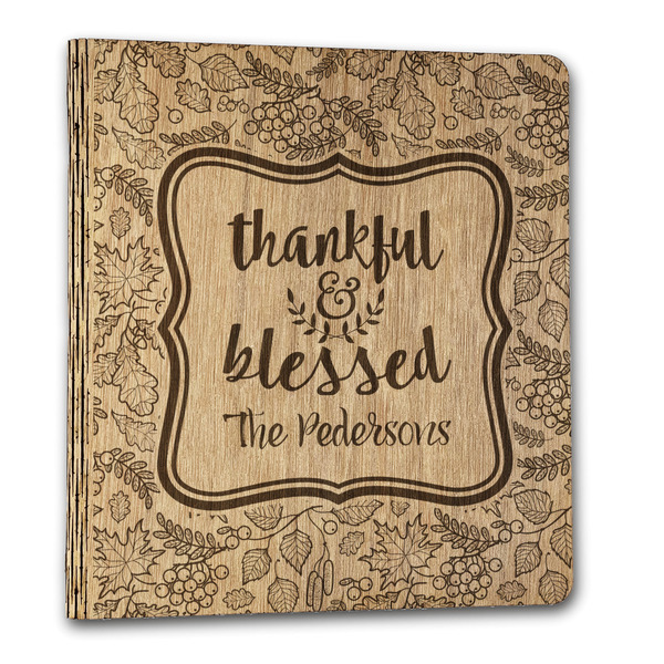 Thankful & Blessed Wood 3-Ring Binders - 1" Letter - Front