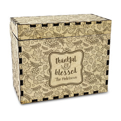 Thankful & Blessed Wood Recipe Box - Laser Engraved (Personalized)
