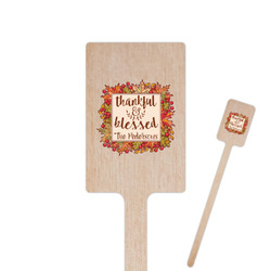 Thankful & Blessed 6.25" Rectangle Wooden Stir Sticks - Single Sided (Personalized)