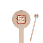Thankful & Blessed 6" Round Wooden Stir Sticks - Single Sided (Personalized)
