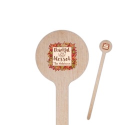 Thankful & Blessed 6" Round Wooden Stir Sticks - Double Sided (Personalized)