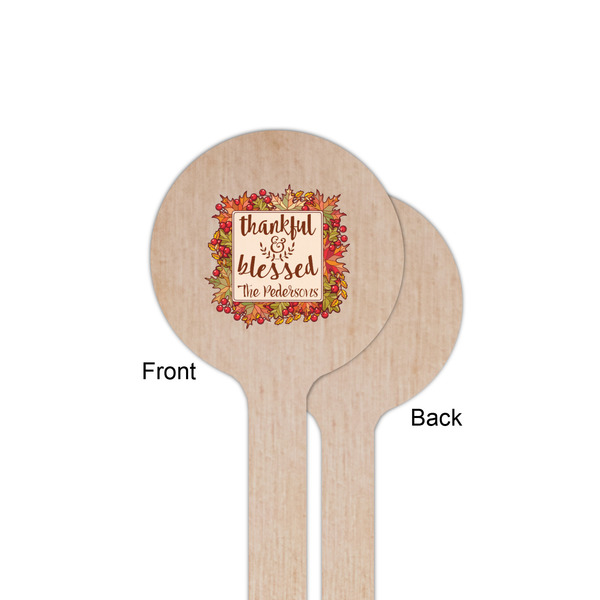Thankful & Blessed Wooden 6" Stir Stick - Round - Single Sided - Front & Back