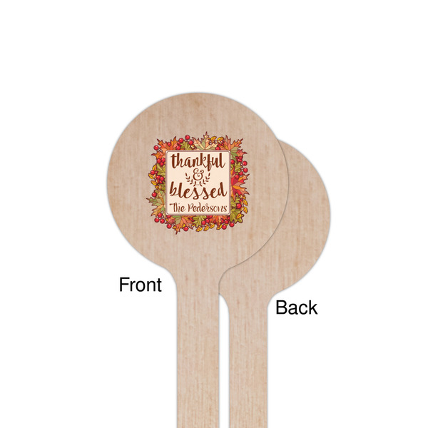 Thankful & Blessed Wooden 7.5" Stir Stick - Round - Single Sided - Front & Back