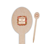 Thankful & Blessed Oval Wooden Food Picks (Personalized)