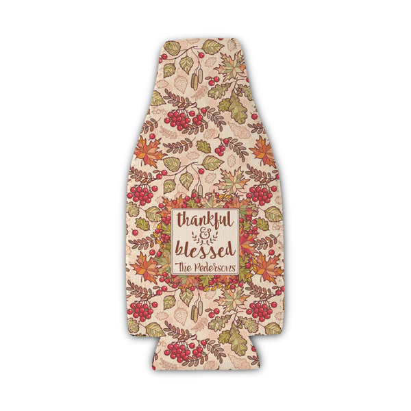 Custom Thankful & Blessed Zipper Bottle Cooler (Personalized)