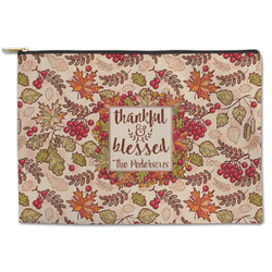 Thankful & Blessed Zipper Pouch - Large - 12.5"x8.5" (Personalized)