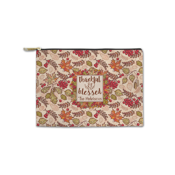 Custom Thankful & Blessed Zipper Pouch - Small - 8.5"x6" (Personalized)