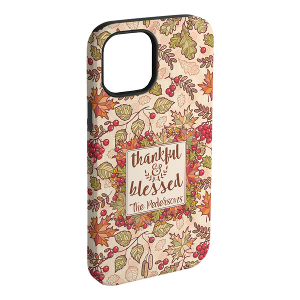 Custom Thankful & Blessed iPhone Case - Rubber Lined - iPhone 15 Plus (Personalized)