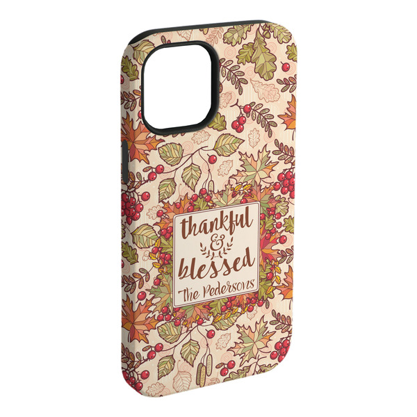 Custom Thankful & Blessed iPhone Case - Rubber Lined (Personalized)