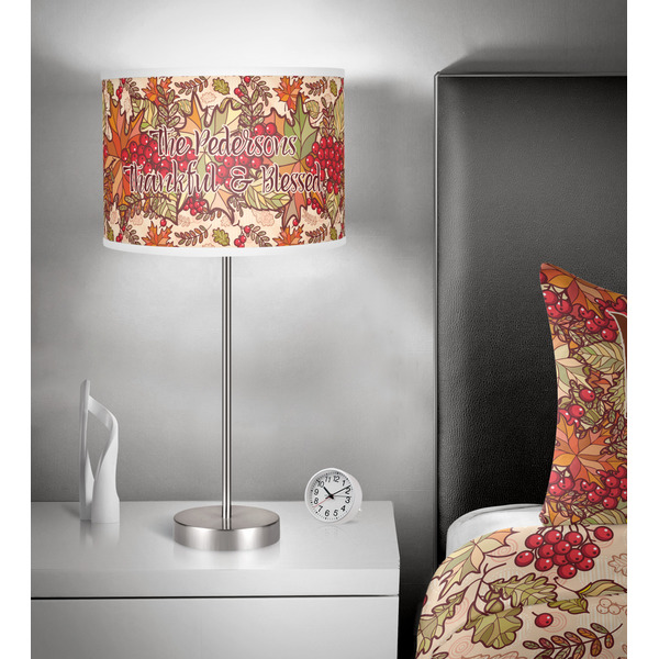 Thanksgiving Quotes and Sayings 13 inch drum lamp shade - in room
