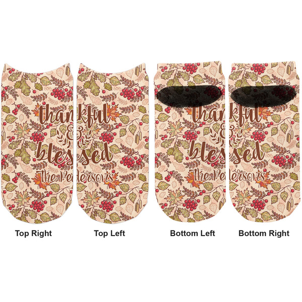 Thanksgiving Quotes and Sayings Adult Ankle Socks - Double Pair - Front and Back - Apvl