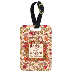 Thankful & Blessed Metal Luggage Tag w/ Name or Text