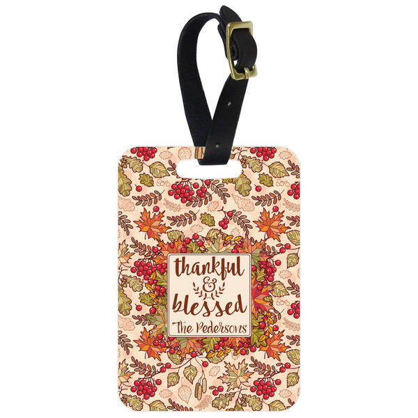Custom Thankful & Blessed Metal Luggage Tag w/ Name or Text