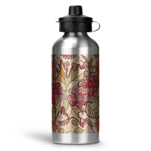 Custom Thankful & Blessed Water Bottle - Aluminum - 20 oz (Personalized)
