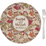 Thankful & Blessed Glass Appetizer / Dessert Plate 8" (Personalized)
