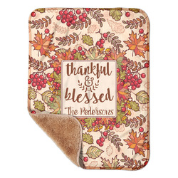 Thankful & Blessed Sherpa Baby Blanket - 30" x 40" w/ Name or Text