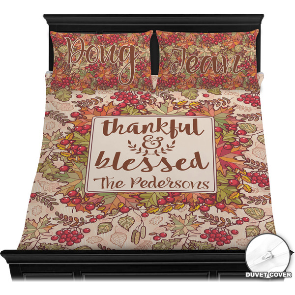Thanksgiving Quotes and Sayings Bedding Set (Queen) - Duvet