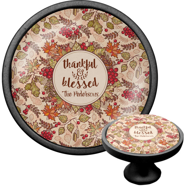 Custom Thankful & Blessed Cabinet Knob (Black) (Personalized)