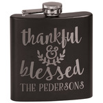 Thankful & Blessed Black Flask Set (Personalized)