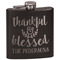Thanksgiving Quotes and Sayings Black Flask - Engraved Front