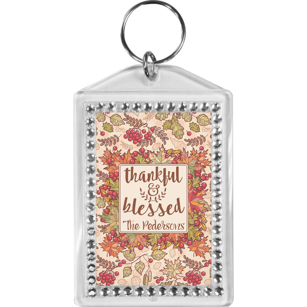 Custom Thankful & Blessed Bling Keychain (Personalized)