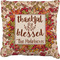 Thankful & Blessed Faux-Linen Throw Pillow 16" (Personalized)
