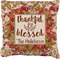 Thankful & Blessed Faux-Linen Throw Pillow 18" (Personalized)