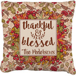 Thankful & Blessed Faux-Linen Throw Pillow 26" (Personalized)