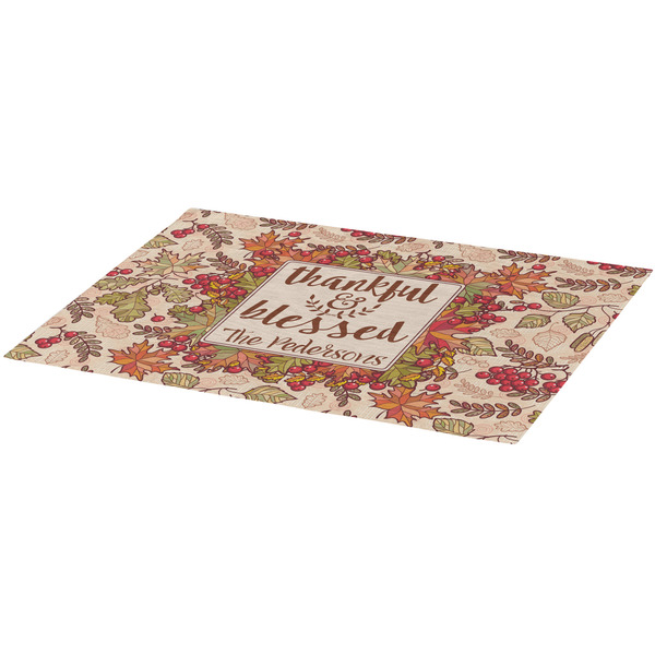 Thanksgiving Quotes and Sayings Burlap Placemat (Angle View)