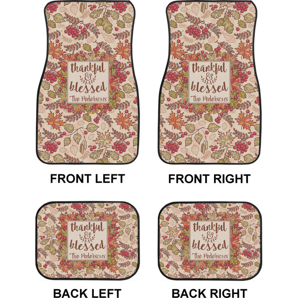 Thanksgiving Quotes and Sayings Car Floor Mats Set (2F + 2B)