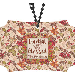Thankful & Blessed Rear View Mirror Ornament (Personalized)