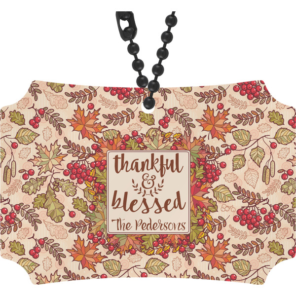 Custom Thankful & Blessed Rear View Mirror Ornament (Personalized)
