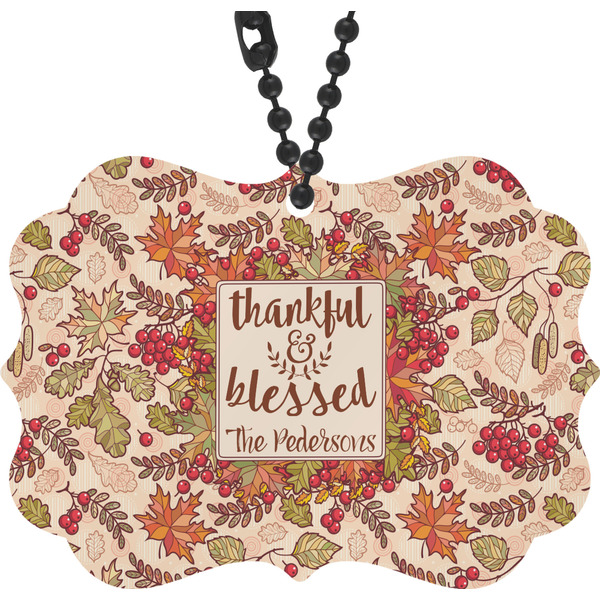 Custom Thankful & Blessed Rear View Mirror Decor (Personalized)