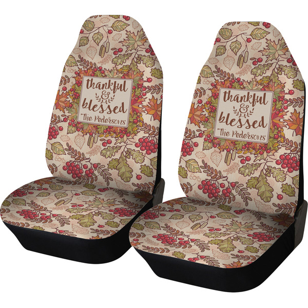Custom Thankful & Blessed Car Seat Covers (Set of Two) (Personalized)
