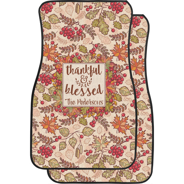 Custom Thankful & Blessed Car Floor Mats (Front Seat) (Personalized)