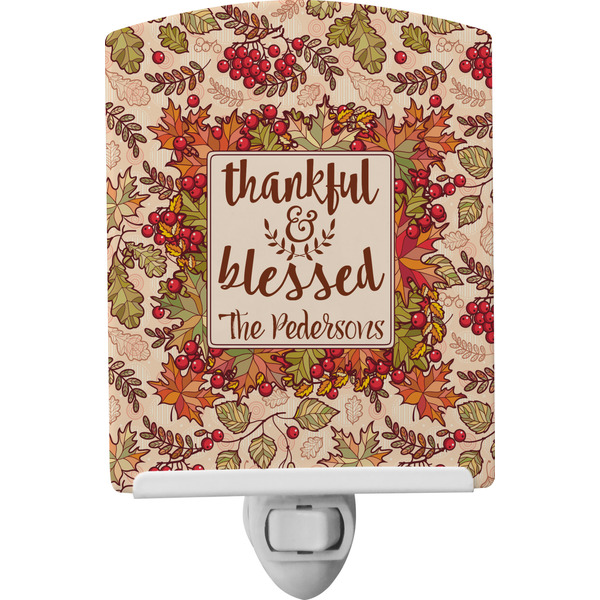 Custom Thankful & Blessed Ceramic Night Light (Personalized)