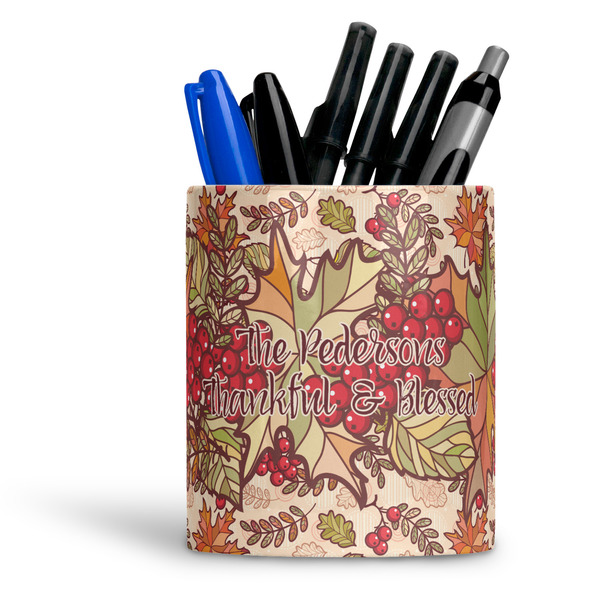 Custom Thankful & Blessed Ceramic Pen Holder