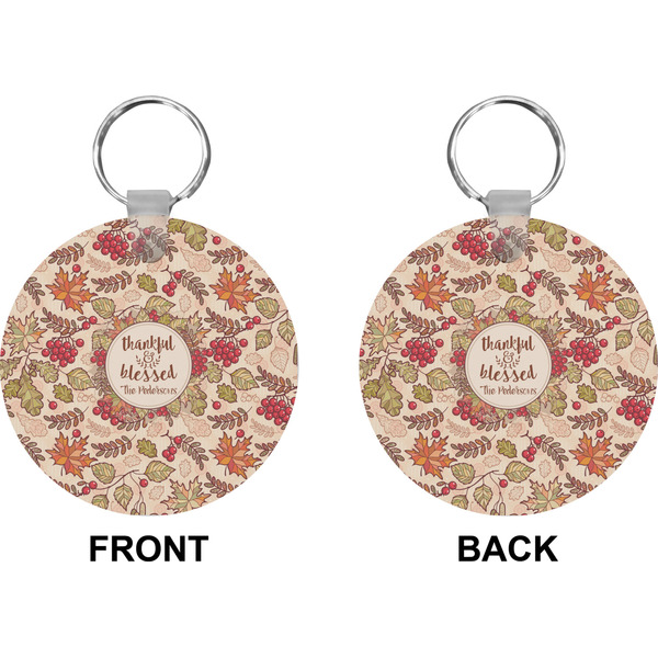 Thanksgiving Quotes and Sayings Circle Keychain (Front + Back)
